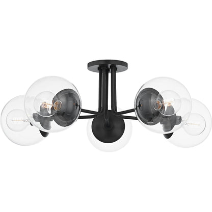 Meadow 5 Light Semi Flush by Mitzi. Made from steel in a modern style.