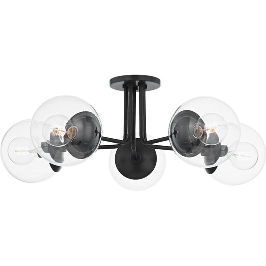 Meadow 5 Light Semi Flush by Mitzi. Made from steel in a modern style.