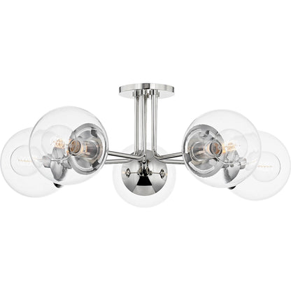 Meadow 5 Light Semi Flush by Mitzi. Made from steel in a modern style.