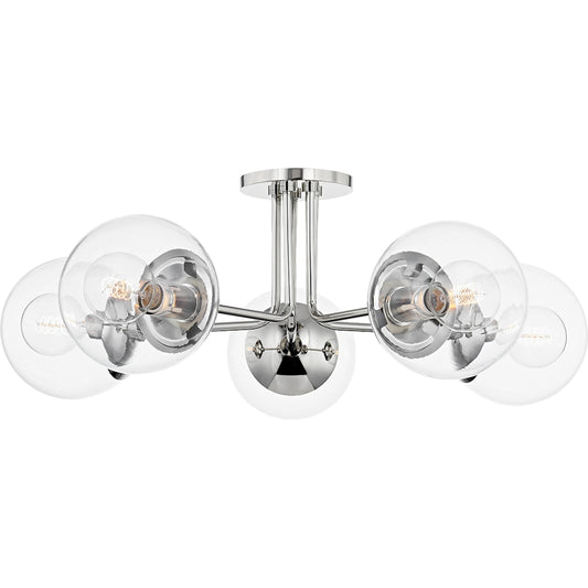 Meadow 5 Light Semi Flush by Mitzi. Made from steel in a modern style.