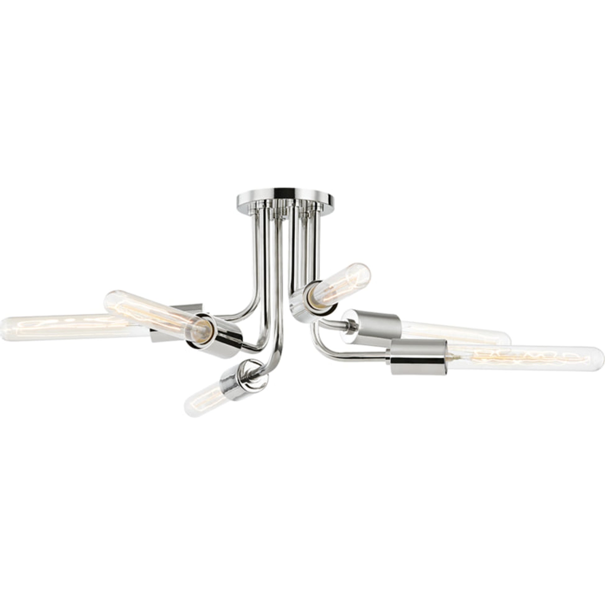 Donny Semi Flush by Mitzi in aged brass. Made from steel in a modern style.