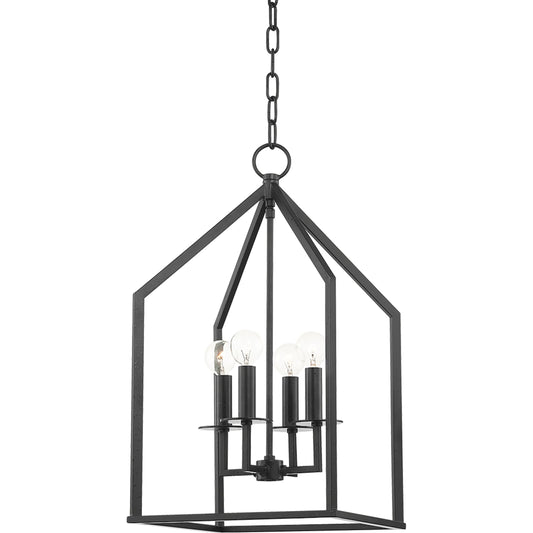 Lena Pendant by Mitzi in aged iron. Made from steel in a transitional style.