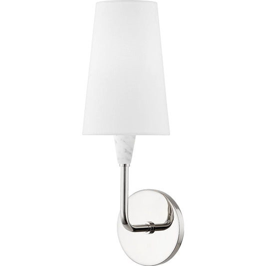 Janice Wall Sconce by Mitzi in polished nickel. Made from steel in a traditional style.