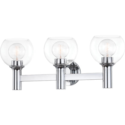 Leslie Bath Bracket by Mitzi in polished chrome. Made from steel in a transitional style.