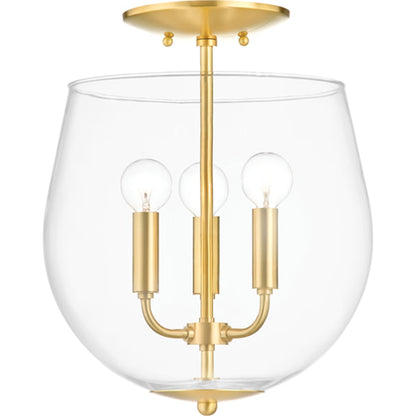 Bobbi Semi Flush Mount by Mitzi. Made from steel in a transitional style.