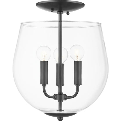 Bobbi Semi Flush Mount by Mitzi. Made from steel in a transitional style.