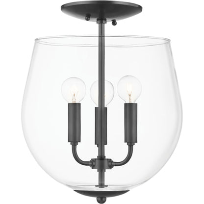 Bobbi Semi Flush Mount by Mitzi. Made from steel in a transitional style.