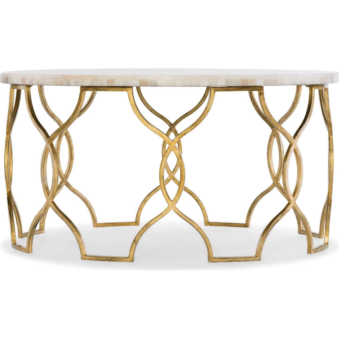 001 SI-1749187 | Primary Silo | Corrina Cocktail Table by Hooker Furniture in gold leaf. Made from gold leaf with onyx in a modern style.