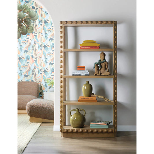 Commerce and Market Margo Etagere by Hooker Furniture in medium wood and natural oak. Made from oak solids, oak veneers in a unique style.