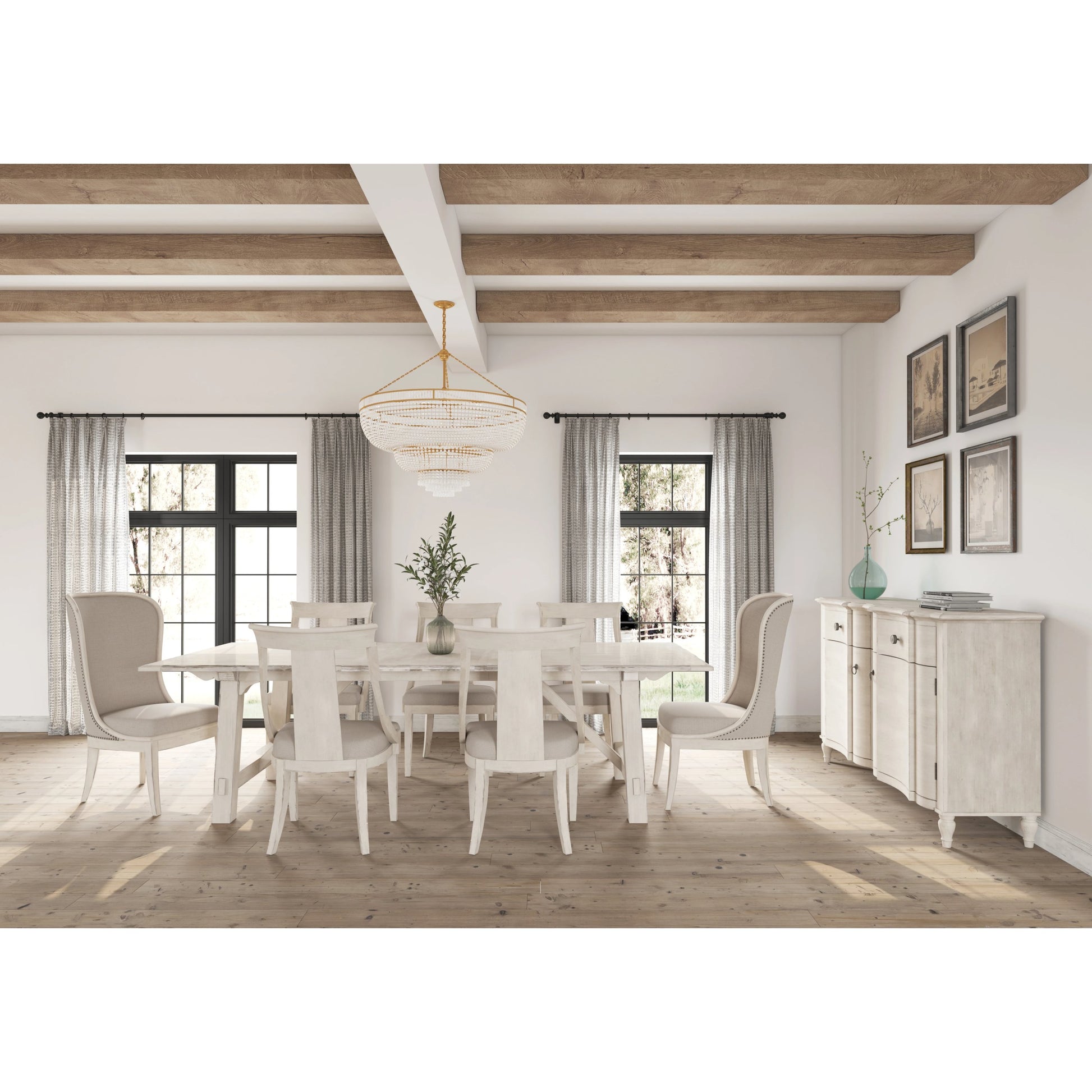 Alcove Buffet by A.R.T. Furniture in belgian ivory. Made from acacia solids, maple veneers in a transitional style.