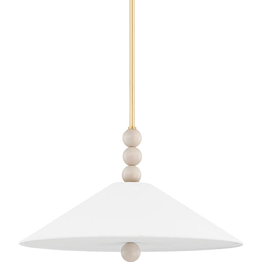 Alexis 2 Light Pendant by Mitzi in aged brass. Made from textile in a modern style.