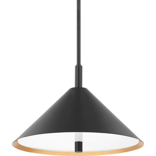 Brianna 3 Light Pendant by Mitzi in gold leaf. Made from steel in a modern style.