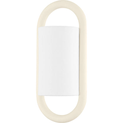 Wynter 1 Light Wall Sconce by Mitzi in textured cream. Made from iron in a modern style.
