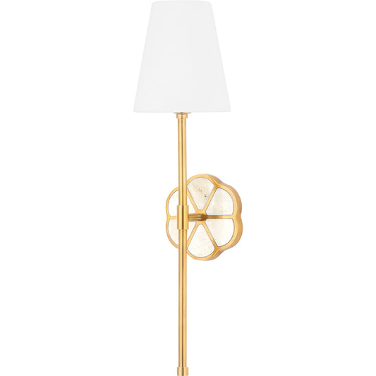 Ramona 1 Light Wall Sconce by Mitzi in aged brass. Made from brass in a modern style.