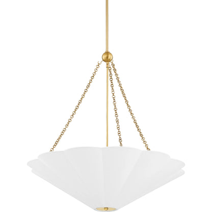 Alana 3 Light Pendant by Mitzi in aged brass. Made from iron in a modern style.