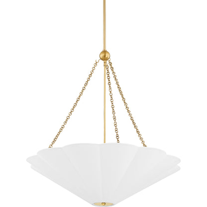 Alana 3 Light Pendant by Mitzi in aged brass. Made from iron in a modern style.