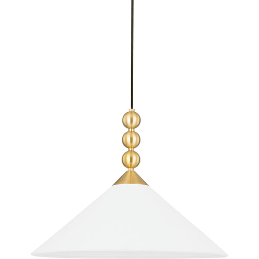 Sang 1 Light Pendant by Mitzi in aged brass. Made from steel in a modern style.