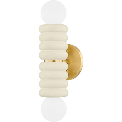 Pawtucket Flush Mount by Hudson Valley in aged brass, soft white. Made from steel in a transitional style.