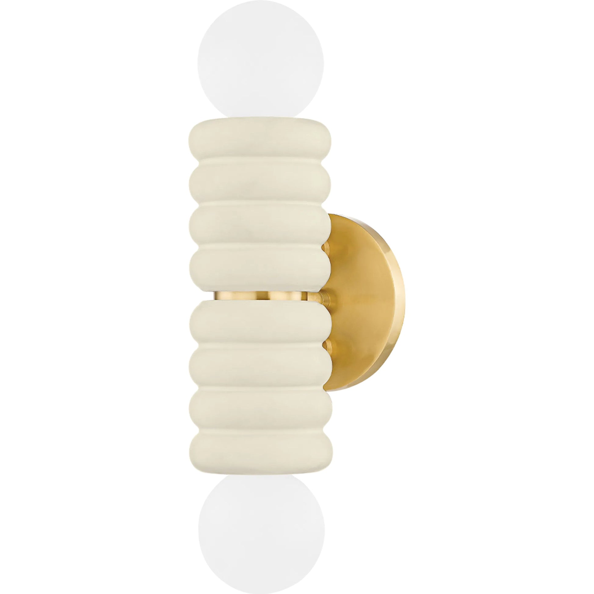 Pawtucket Flush Mount by Hudson Valley in aged brass, soft white. Made from steel in a transitional style.