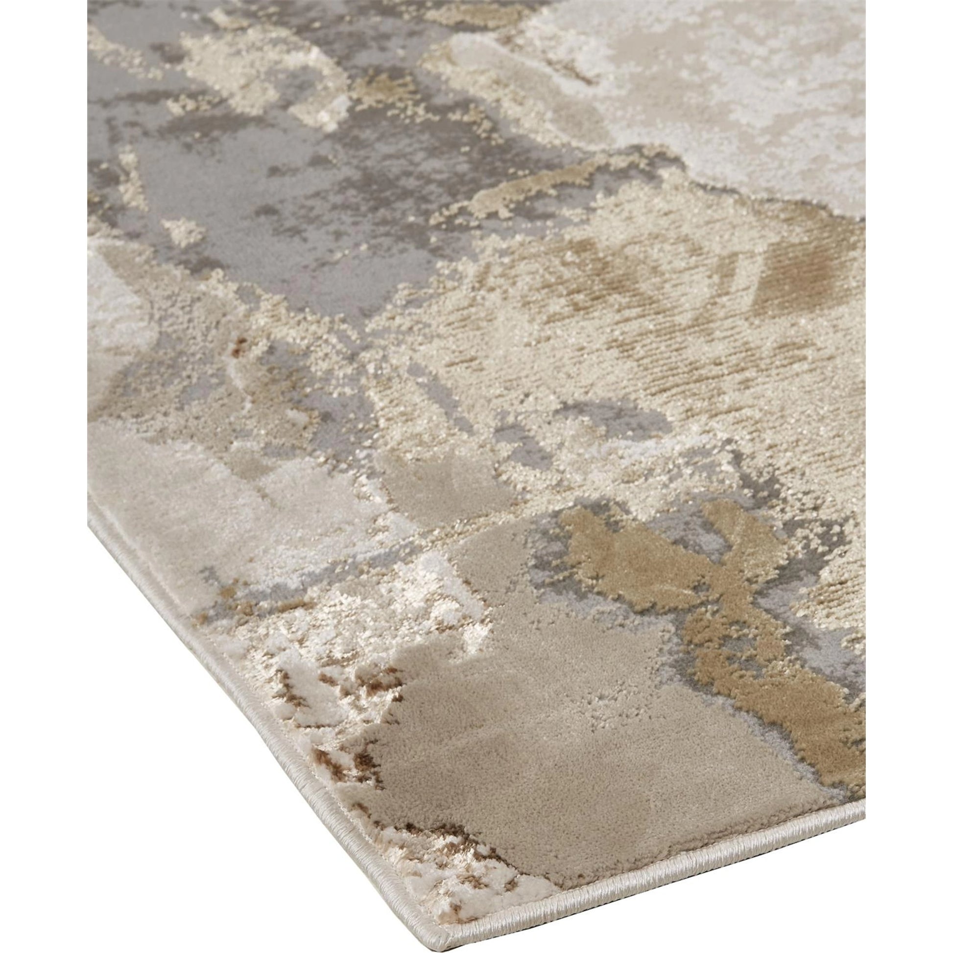 Aura Rug - 3737F by Feizy in gray, ivory, gold. Made from polyester, polypropylene in a unique style.