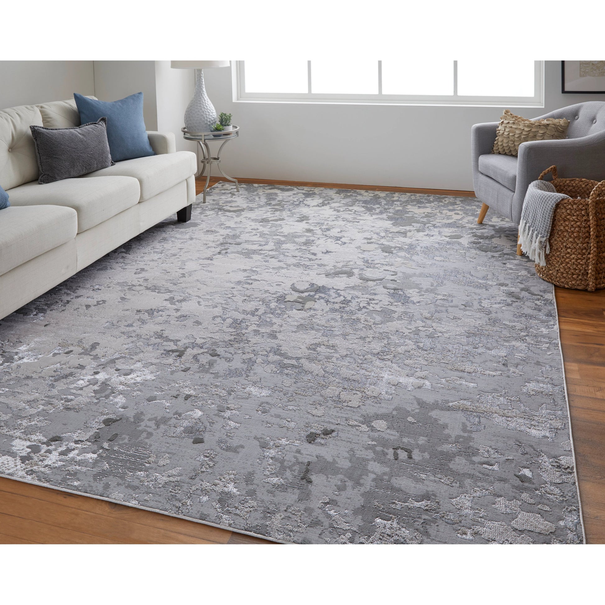 Micah Rug - 3336F by Feizy in silver, gray, white. Made from polyester, polypropylene in a unique style.