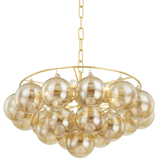 Mimi 6 Light Chandelier by Mitzi in aged brass. Made from aged brass in a modern style.