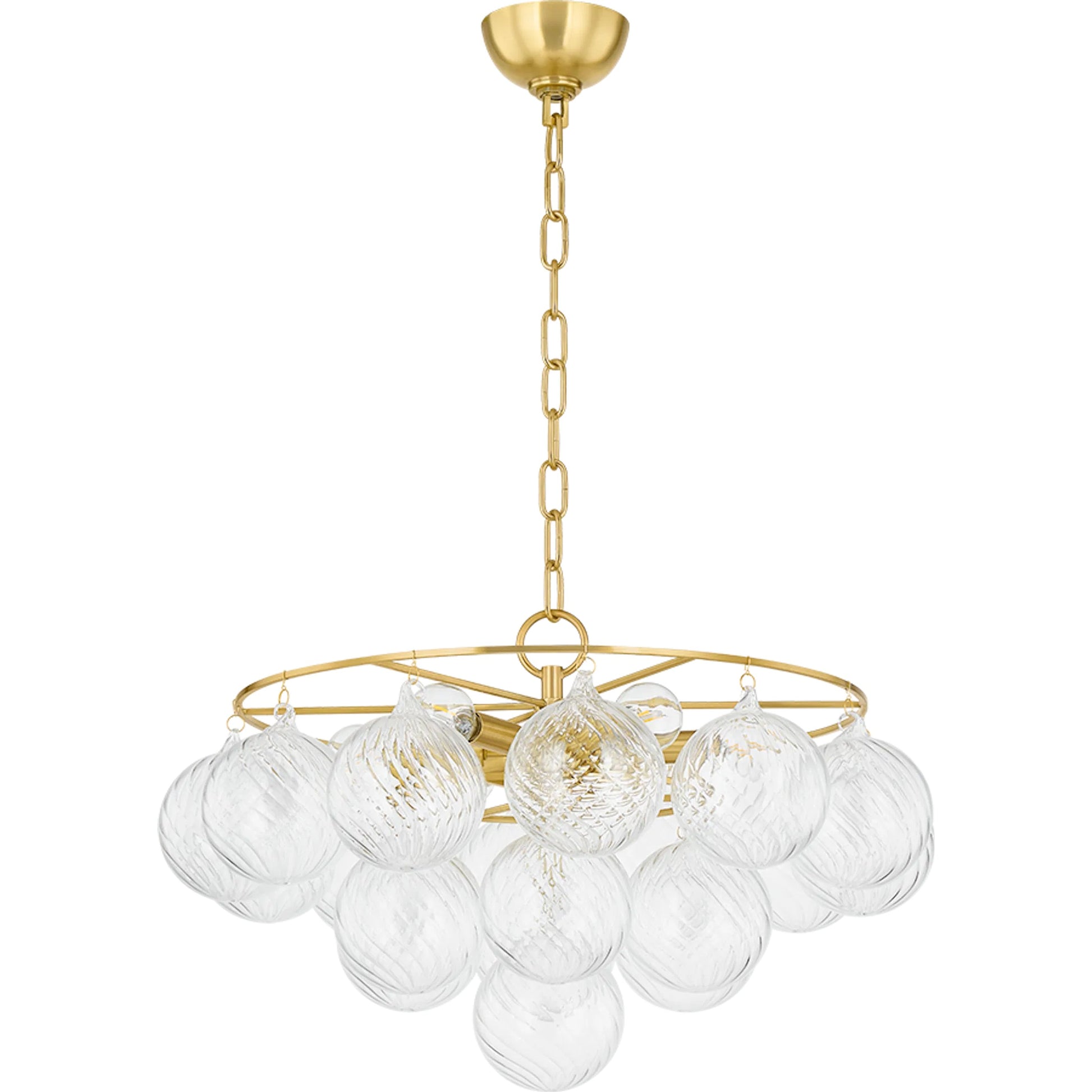 Mimi Chandelier by Mitzi in aged brass. Made from steel in a modern style.