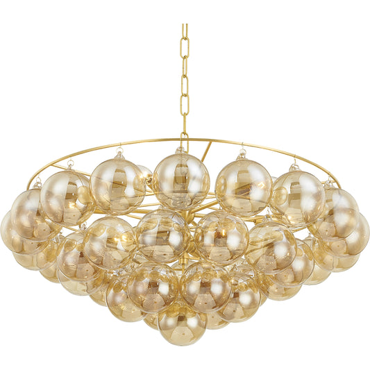 Mimi 9 Light Chandelier by Mitzi in aged brass. Made from aged brass in a modern style.