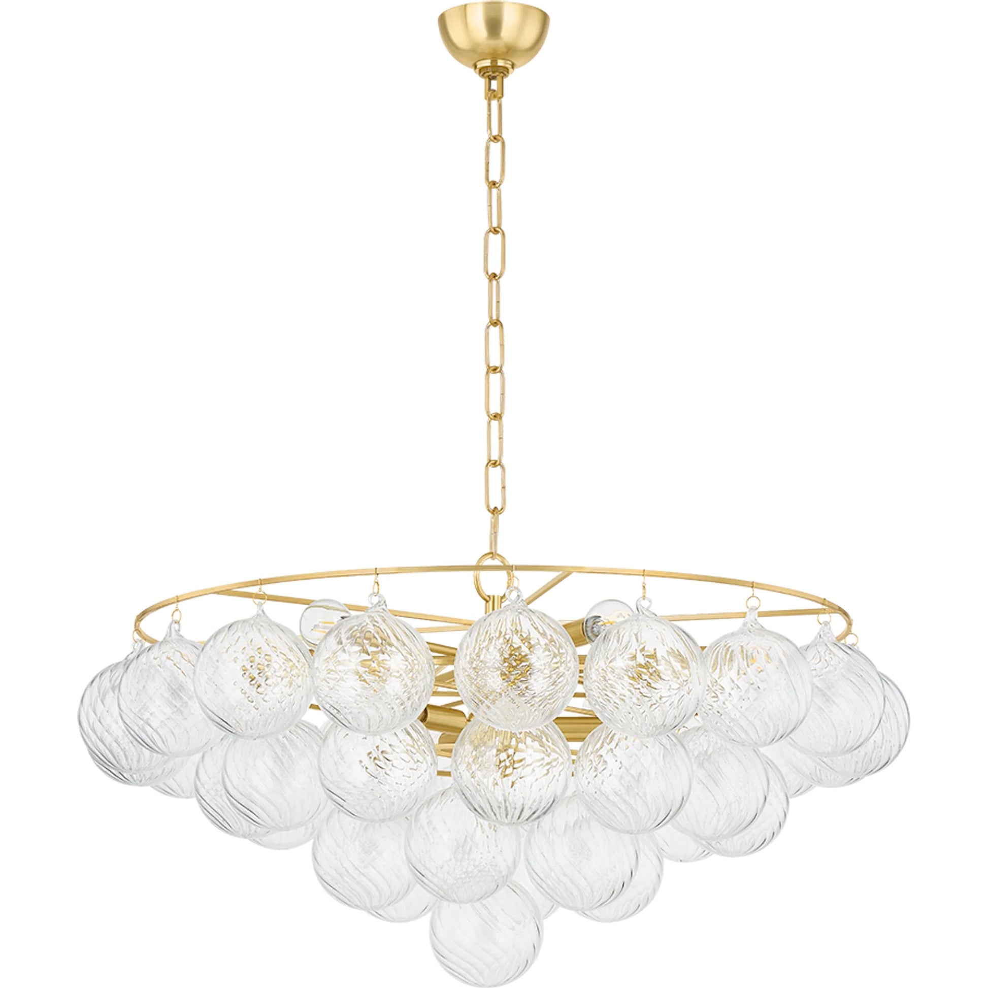 Mimi Chandelier by Mitzi in aged brass. Made from steel in a modern style.
