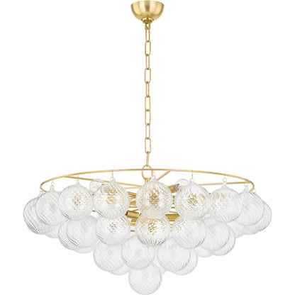Mimi Chandelier by Mitzi in aged brass. Made from steel in a modern style.