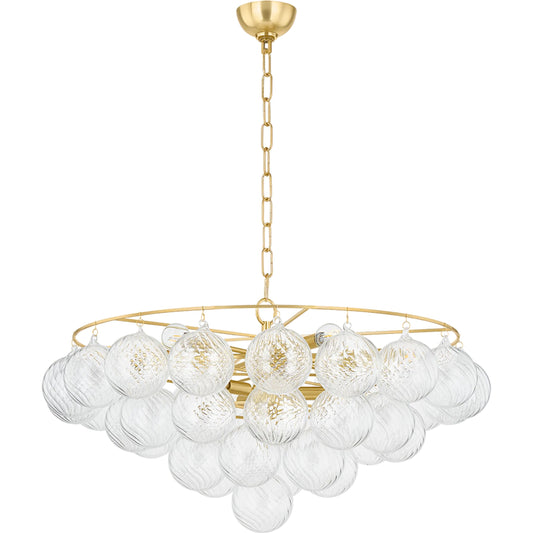 Mimi Chandelier by Mitzi in aged brass. Made from steel in a unique style.