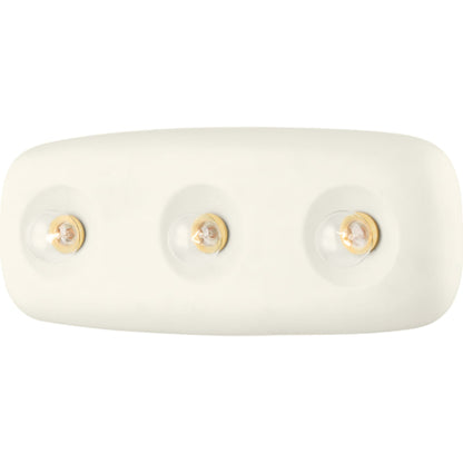 Colleen Bath Sconce by Mitzi in aged brass, satin ivory. Made from steel in a unique style.