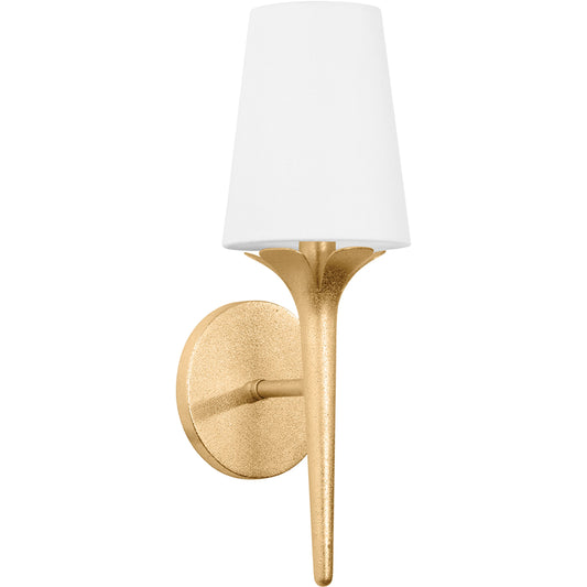Emily Wall Sconce by Mitzi in gold leaf. Made from unique in a modern style.