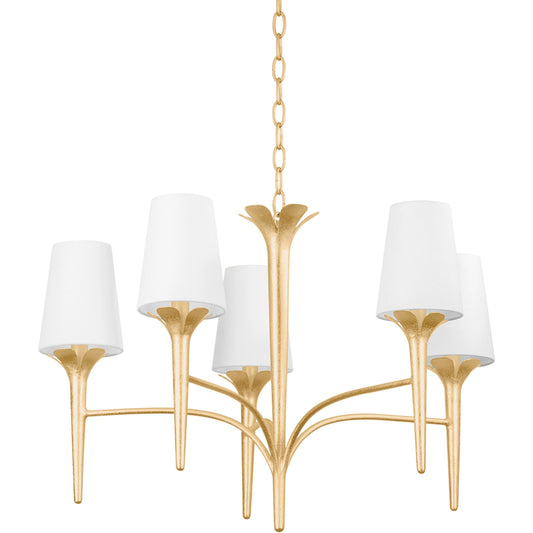 Emily Chandelier by Mitzi in gold leaf. Made from unique in a modern style.