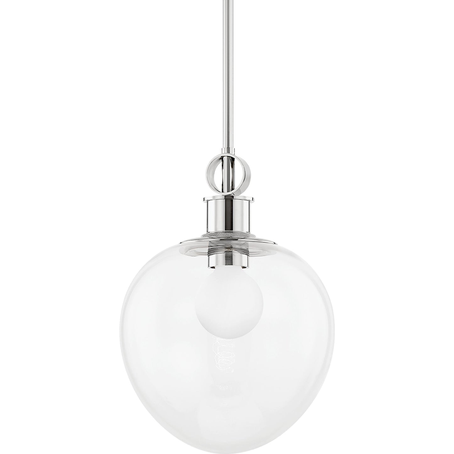 004 SI-2029644 | Primary Silo | Anna 1 Light Pendant by Mitzi in polished nickel. Made from steel in a modern style.