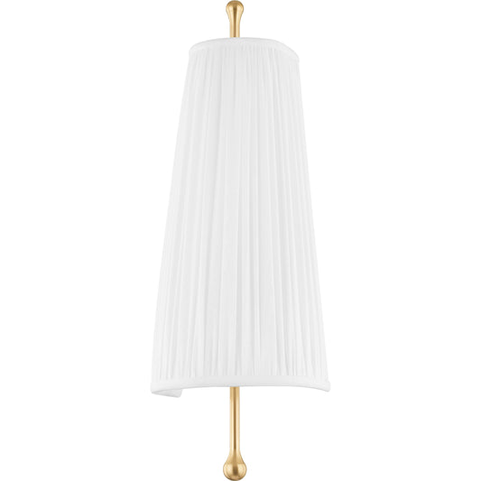 Adeline 1 Light Wall Sconce by Mitzi in aged brass. Made from steel in a modern style.