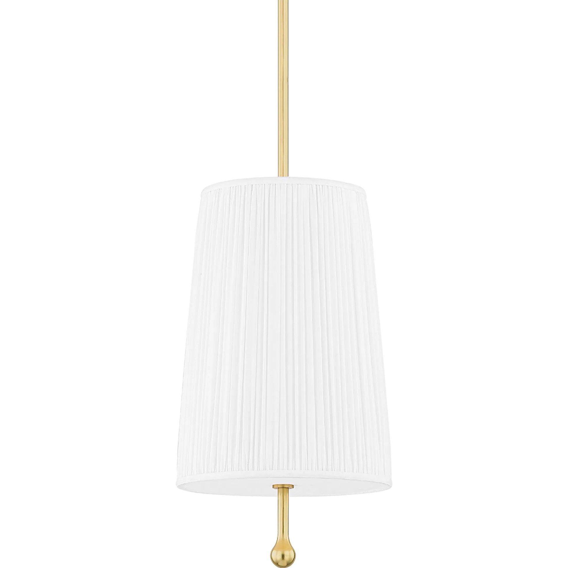 Adeline 1 Light Pendant by Mitzi in aged brass. Made from steel in a modern style.