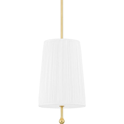 Adeline 1 Light Pendant by Mitzi in aged brass. Made from steel in a modern style.