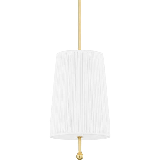 Adeline 1 Light Pendant by Mitzi in aged brass. Made from steel in a modern style.