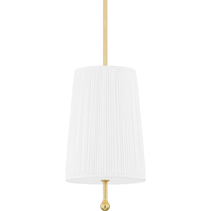 Adeline 1 Light Pendant by Mitzi in aged brass. Made from steel in a modern style.