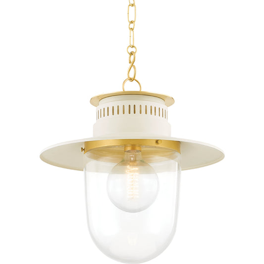 Nori 1 Light Pendant by Mitzi in aged brass. Made from steel in a modern style.