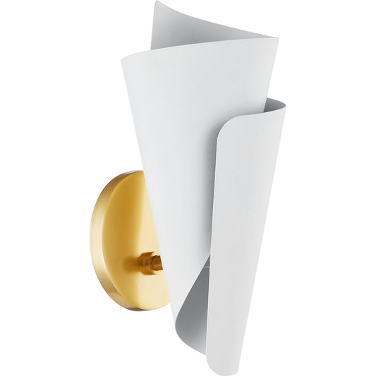 Davina Wall Sconce by Mitzi in aged brass. Made from brass in a modern style.