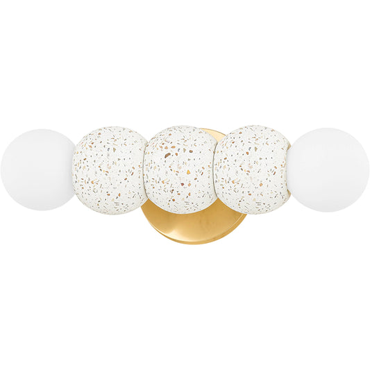 Paola 2 Light Wall Sconce by Mitzi in aged brass. Made from brass in a modern style.