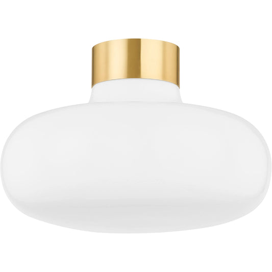 Eliana Flush Mount by Mitzi in aged brass. Made from brass in a modern style.