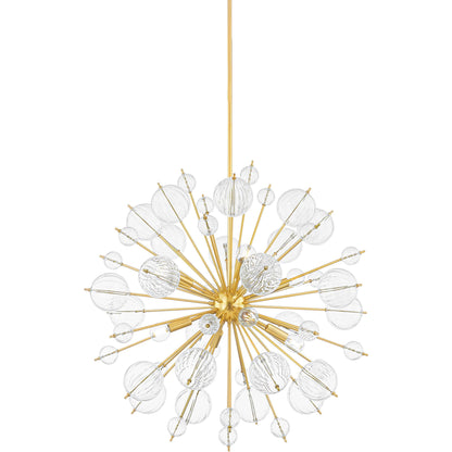 Linnea 8 Light Chandelier by Mitzi in aged brass. Made from brass in a modern style.