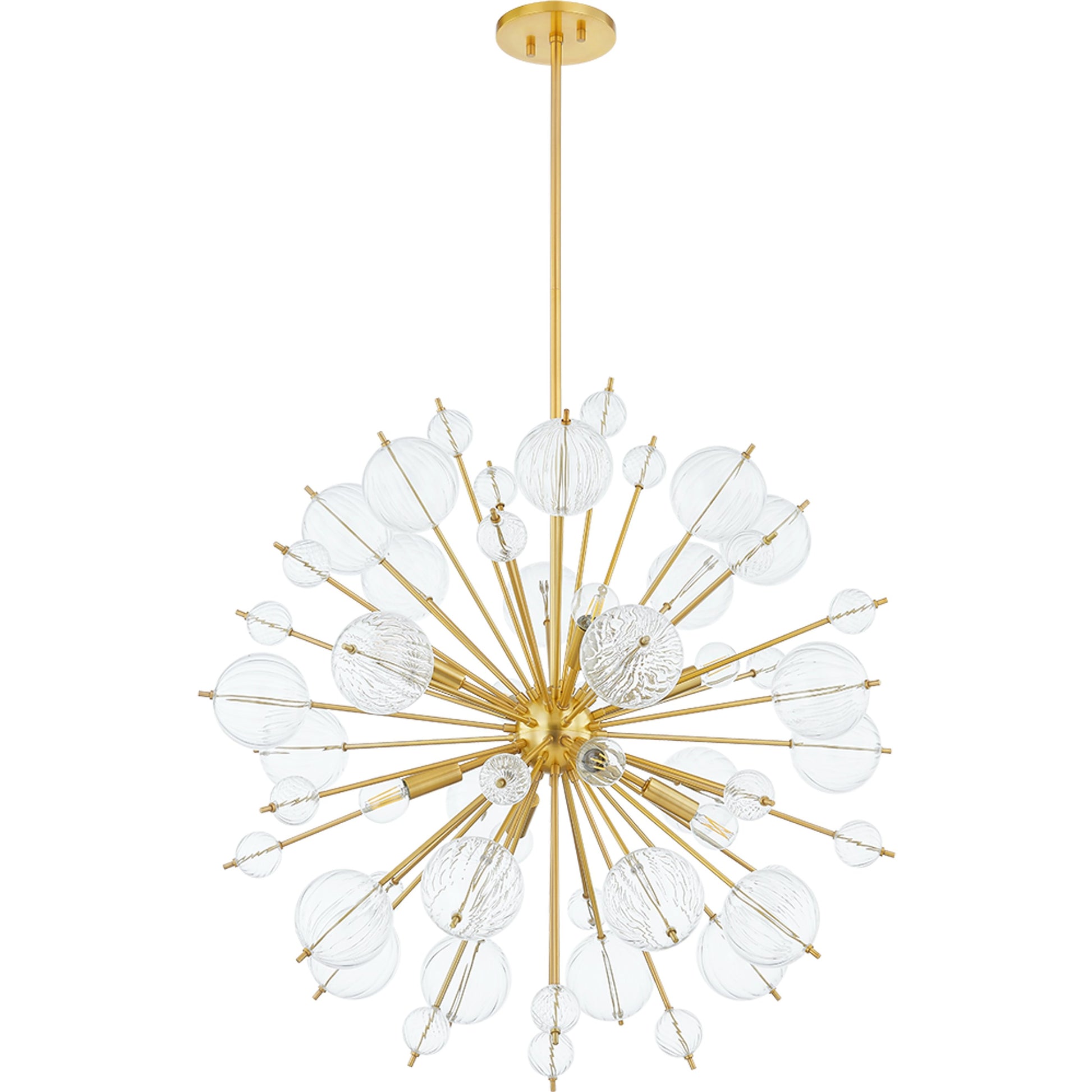 Linnea 8 Light Chandelier by Mitzi in aged brass. Made from brass in a modern style.