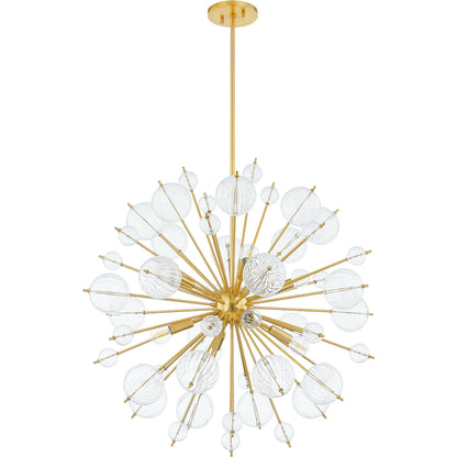 Linnea 8 Light Chandelier by Mitzi in aged brass. Made from brass in a modern style.