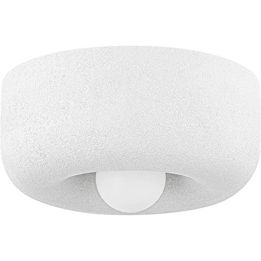 Doris Flush Mount by Mitzi in textured white. Made from brass in a modern style.