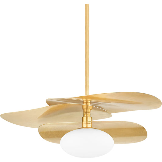 Allida Pendant by Mitzi in vintage gold leaf. Made from unique in a modern style.