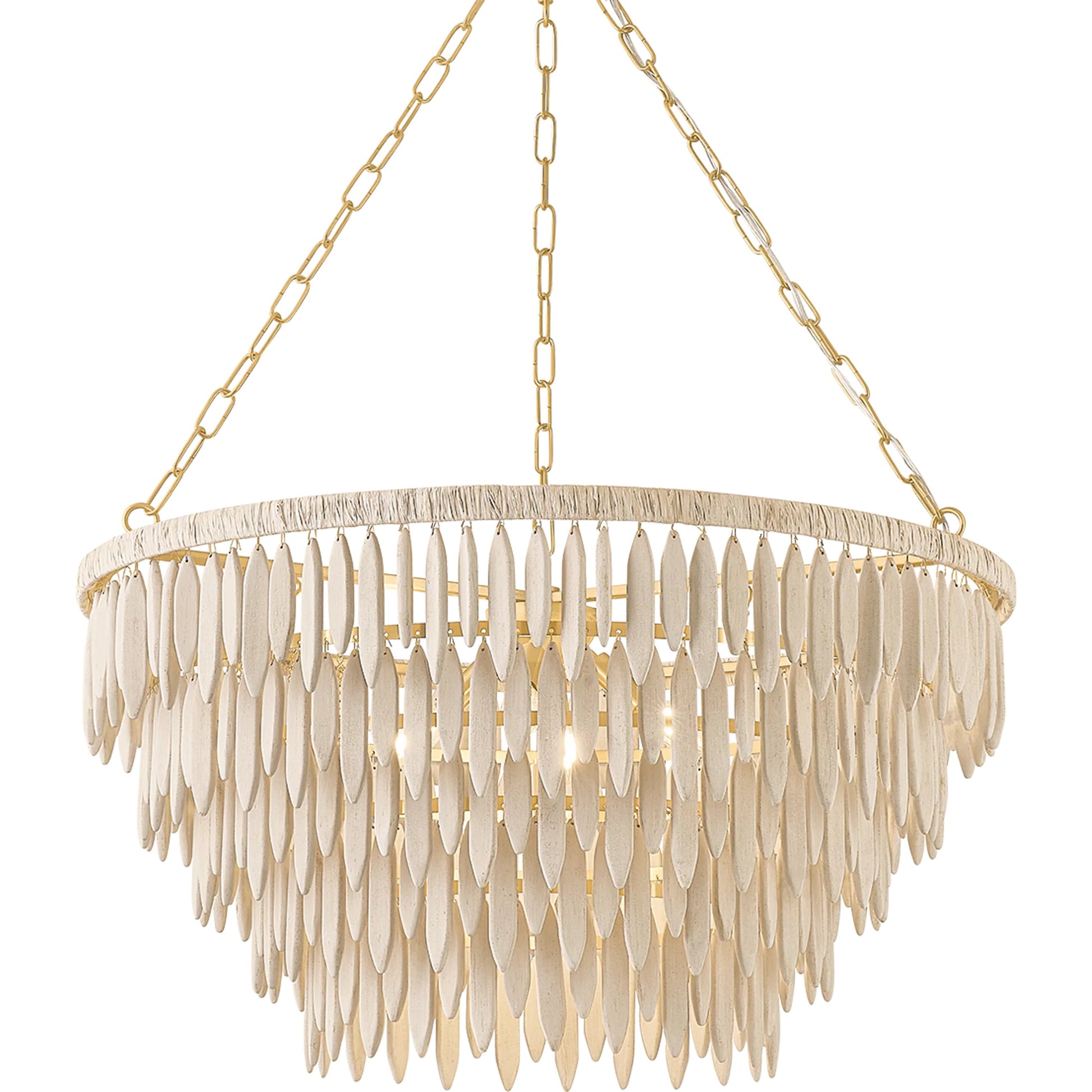 Tiffany Chandelier by Mitzi in aged brass. Made from unique in a unique style.